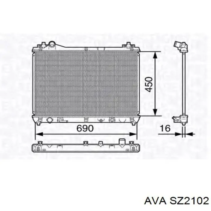 Купить SZ2102 AVA Радиатор водяной