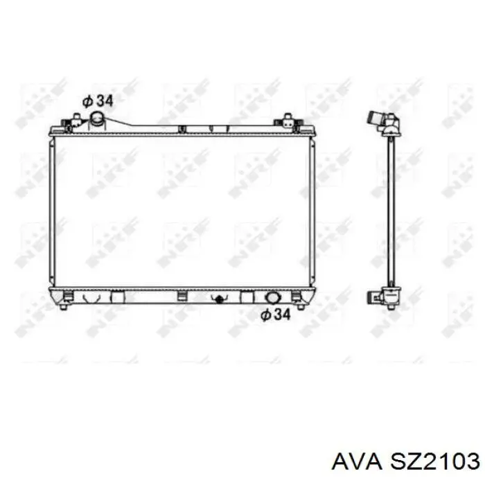 Купить SZ2103 AVA Радиатор водяной