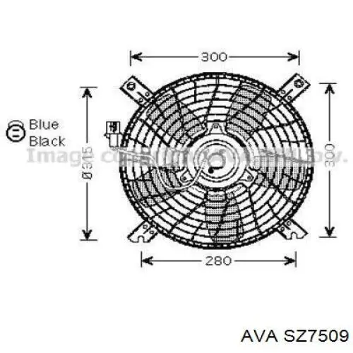 Вентилятор (крыльчатка) радиатора кондиционера AVA SZ7509