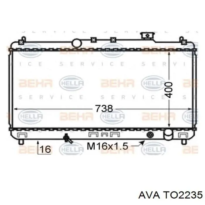 Радиатор охлаждения двигателя AVA TO2235 цена, от 80.17 USD