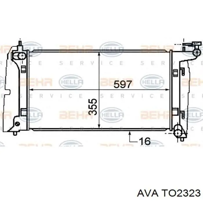Радиатор охлаждения двигателя AVA TO2323 цена, от 86.71 USD