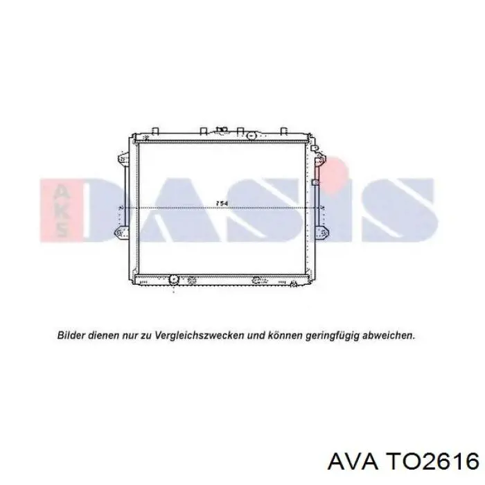 Радиатор охлаждения двигателя AVA TO2616 цена, от 160.73 USD