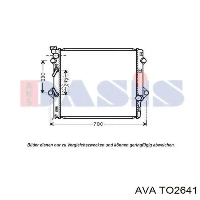 Радиатор охлаждения двигателя AVA TO2641 цена, от 148.32 USD