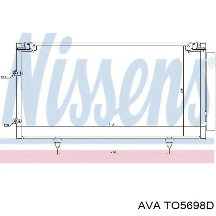 Радиатор кондиционера TO5698D AVA