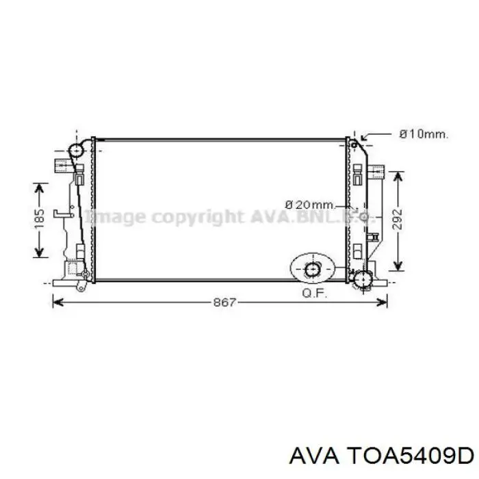Радиатор кондиционера TOA5409D AVA