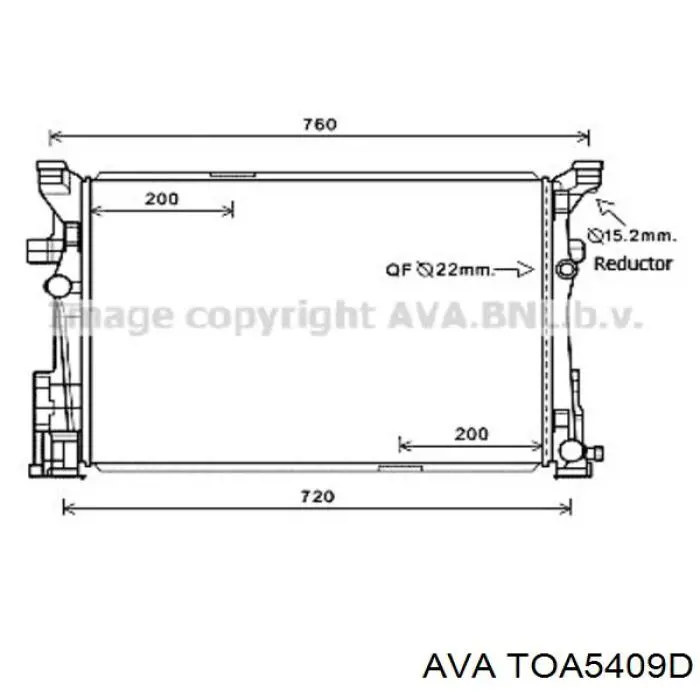 Радиатор охлаждения кондиционера AVA TOA5409D