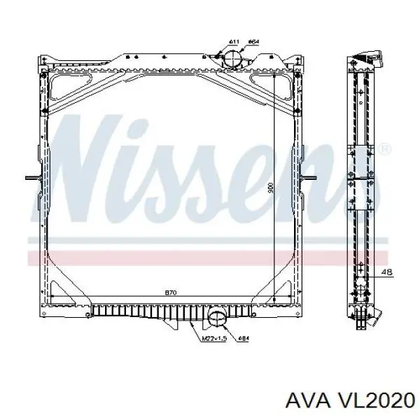 Радиатор VL2020 AVA