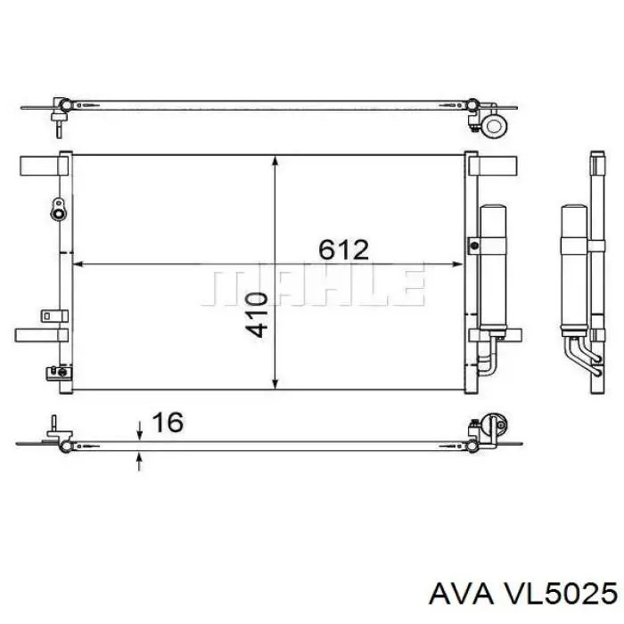 Радиатор кондиционера VL5025 AVA