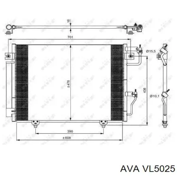 Купить VL5025 AVA Радиатор системы охлаждения кондиционера
