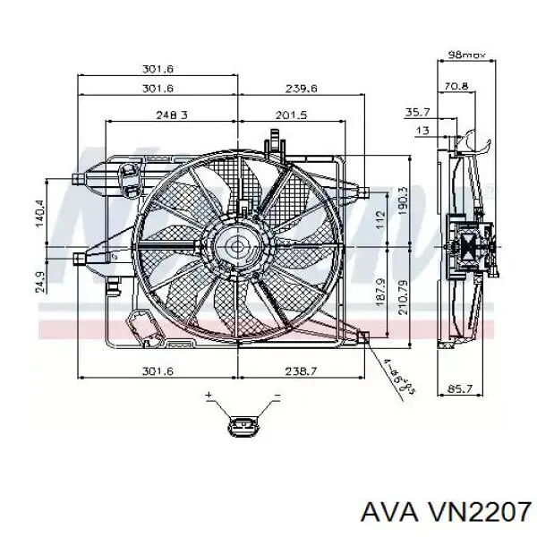 Купить VN2207 AVA Радиатор водяной