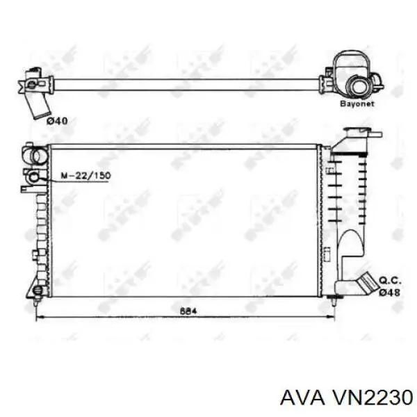 Радиатор охлаждения двигателя AVA VN2230 цена, от 104.83 USD