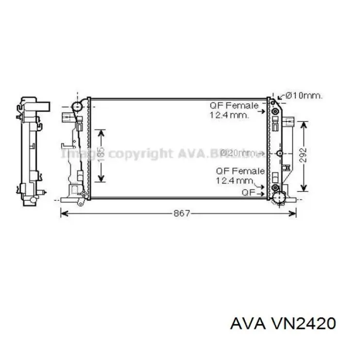VN2420 AVA радиатор охлаждения двигателя дополнительный