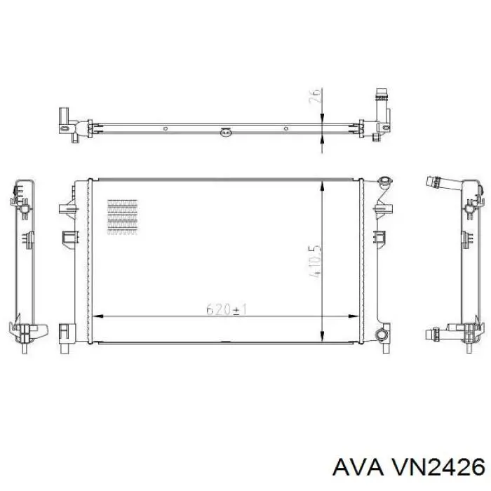 Купить VN2426 AVA Радиатор водяной