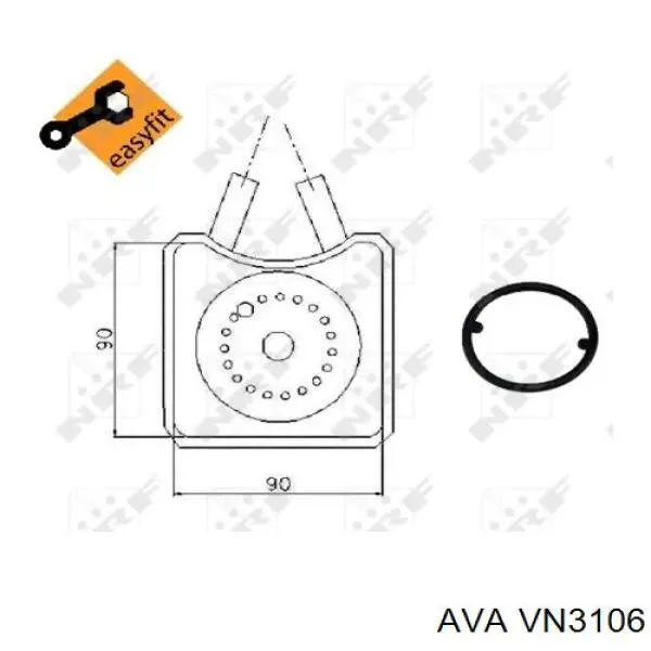 Radiador de aceite, bajo de filtro VN3106 AVA