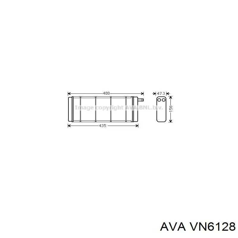 VN6128 AVA Радиатор отопителя салона