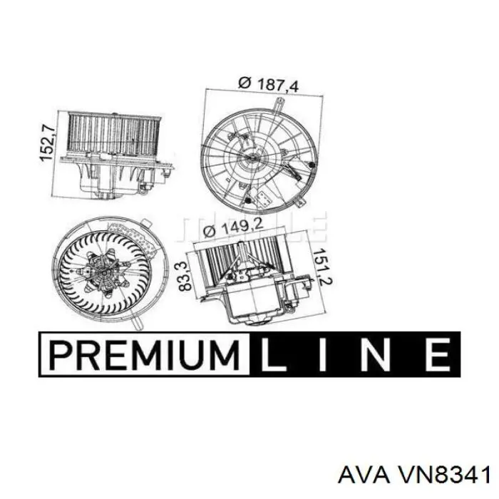Вентилятор печки VN8341 AVA
