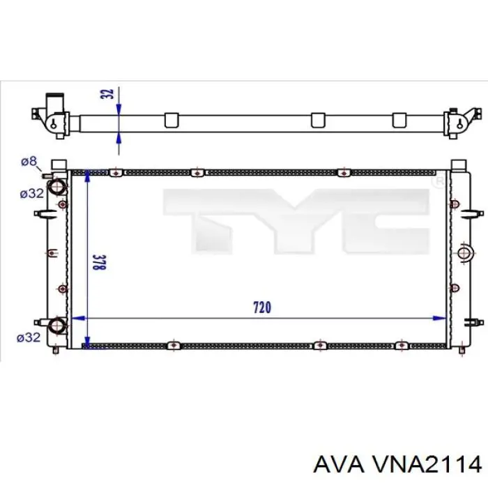 Радиатор охлаждения двигателя AVA VNA2114 цена, от 73.85 USD