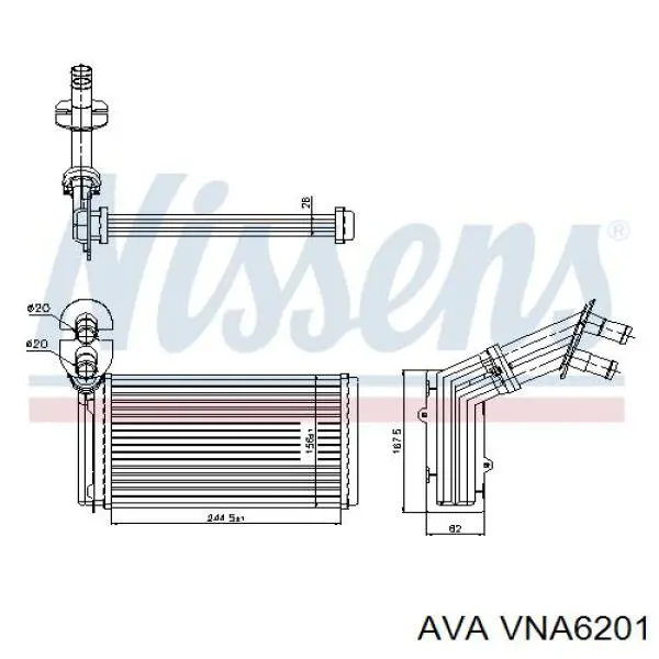 Радиатор печки (отопителя) AVA VNA6201 цена, от 28.06 USD