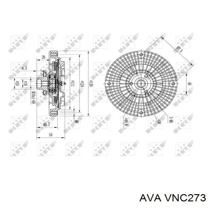 Вискомуфта вентилятора VNC273 AVA