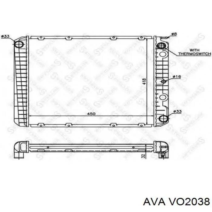 Радиатор VO2038 AVA