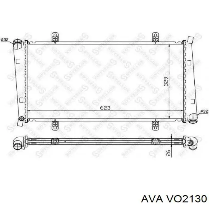 Радиатор охлаждения двигателя AVA VO2130 цена, от 117.60 USD