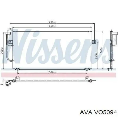 VO5094 AVA радиатор кондиционера
