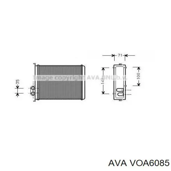 Радиатор печки VOA6085 AVA