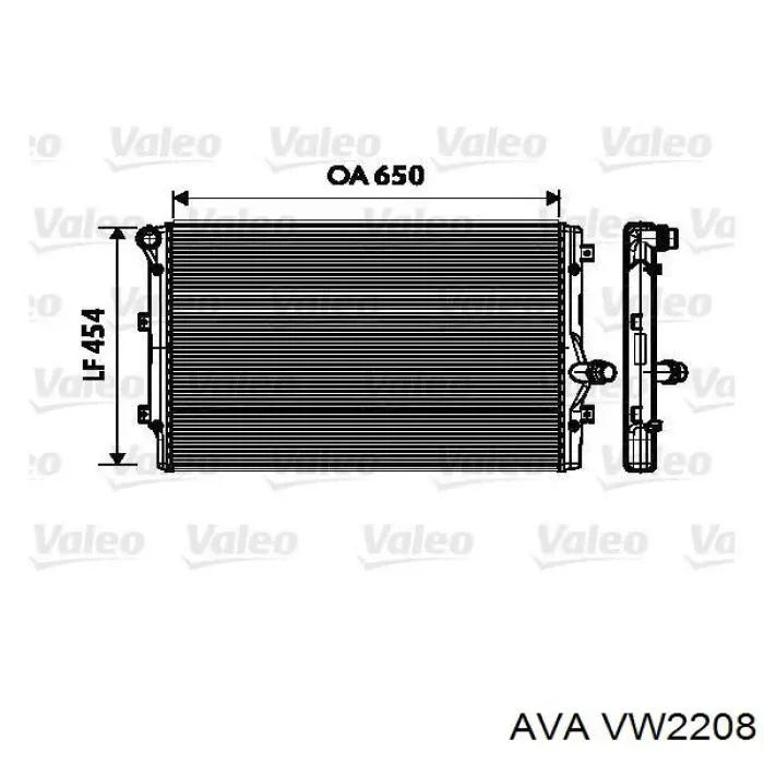 VW2208 AVA Радиатор основной