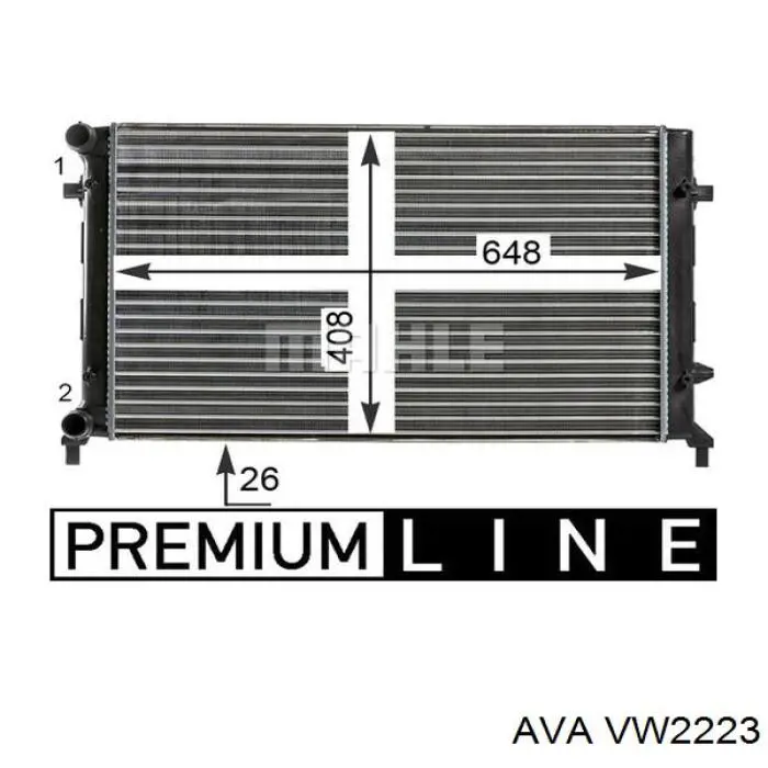 VW2223 AVA радиатор