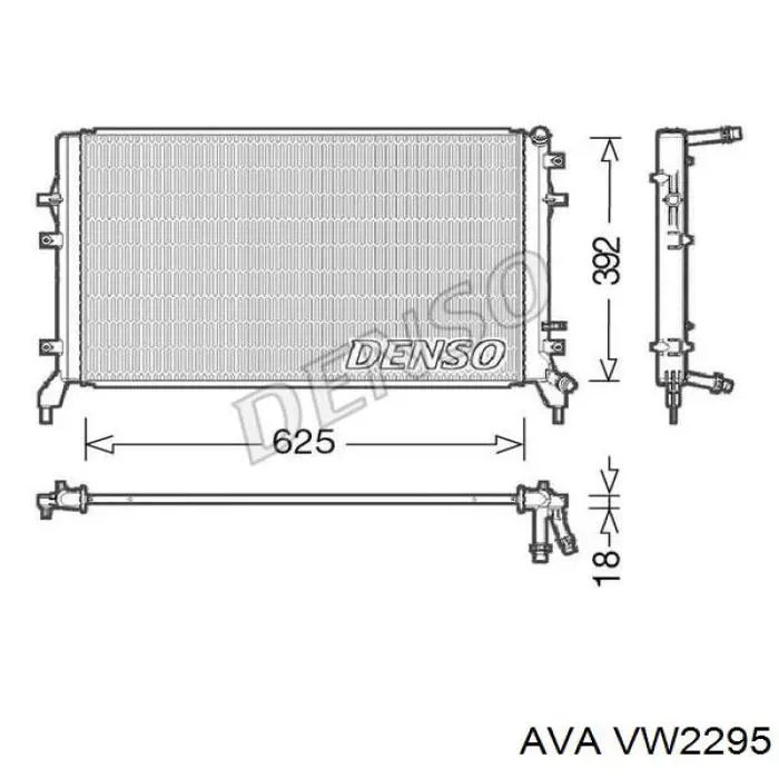 VW2295 AVA Радиатор основной
