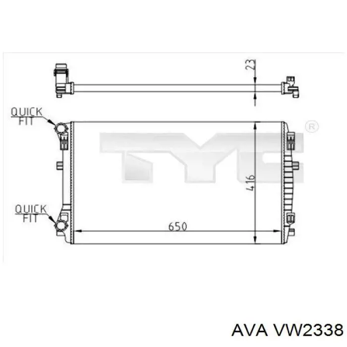 Радиатор VW2338 AVA