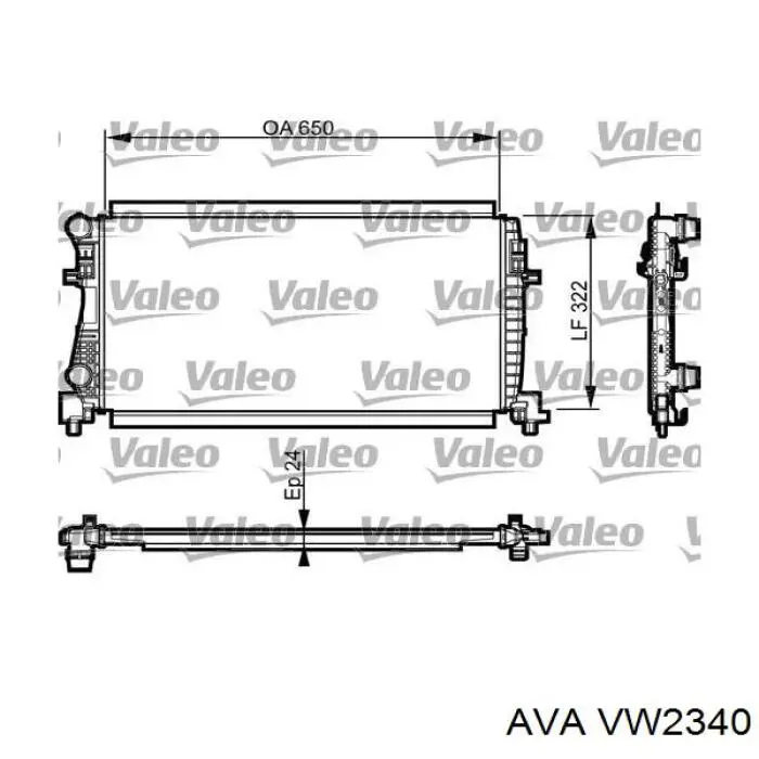 Радиатор VW2340 AVA