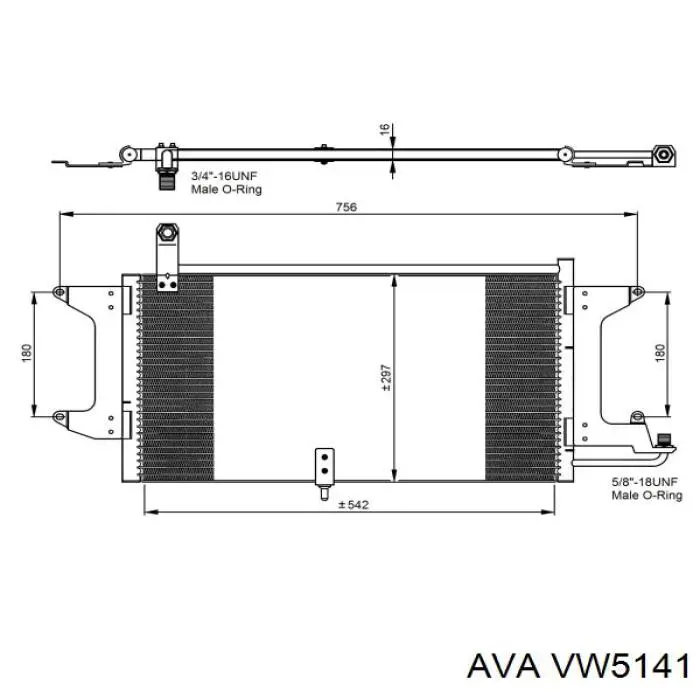 VW5141 AVA радиатор кондиционера