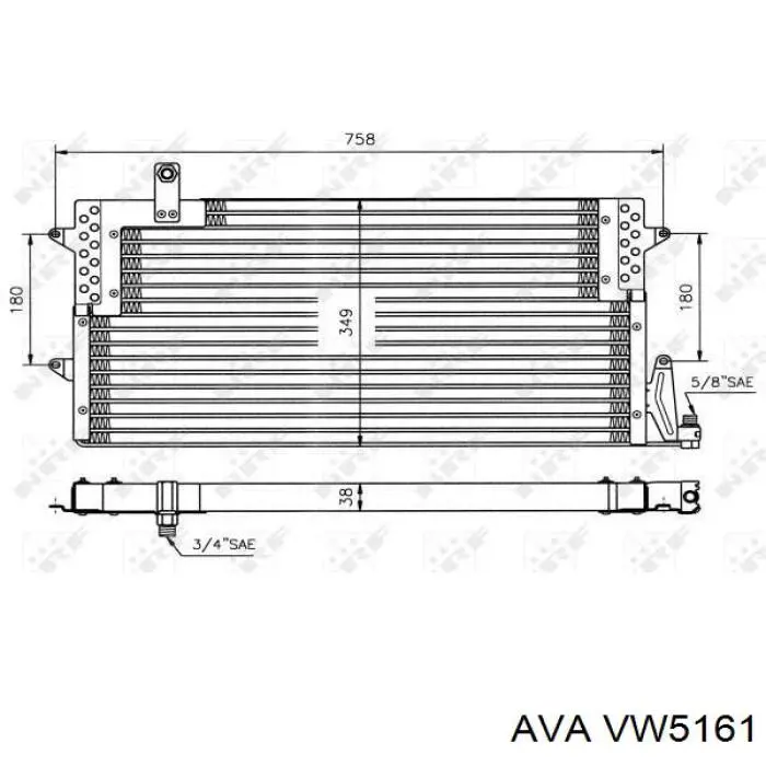 VW5161 AVA радиатор кондиционера