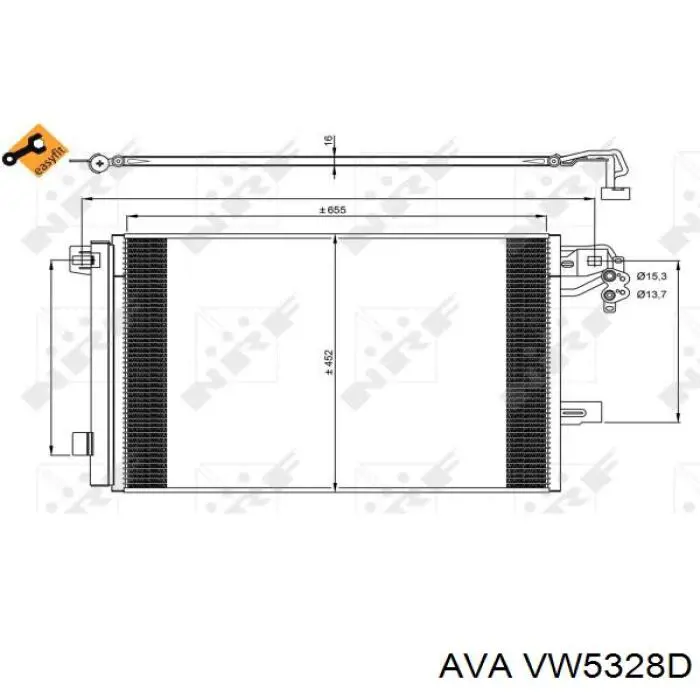 Радиатор кондиционера VW5328D AVA