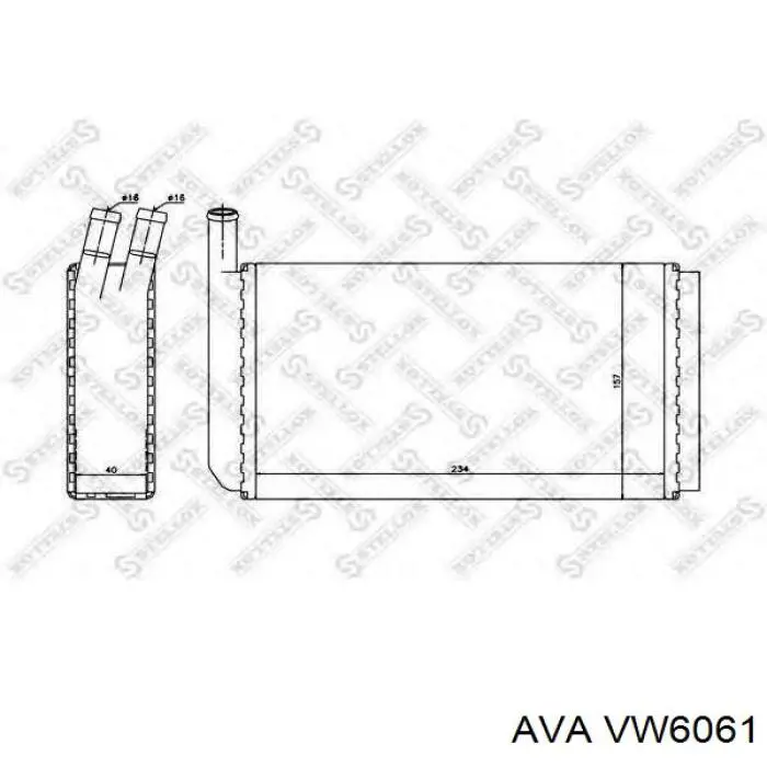 Радиатор печки (отопителя) AVA VW6061 цена, от 14.77 USD