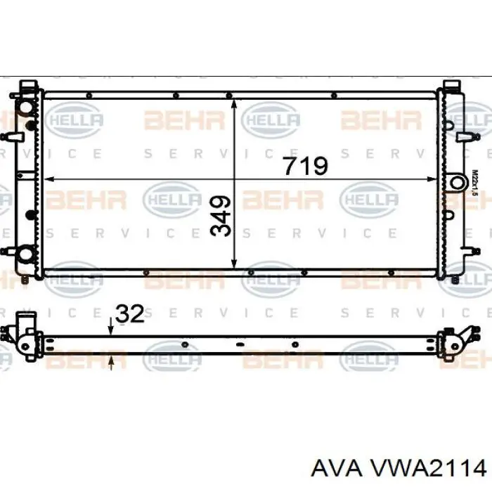 VWA2114 AVA Радиатор основной