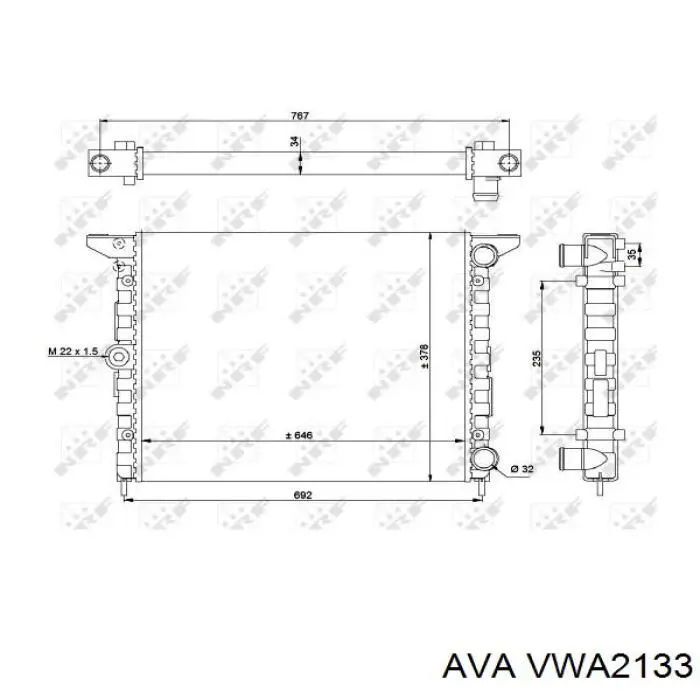 Купить VWA2133 AVA Радиатор водяной
