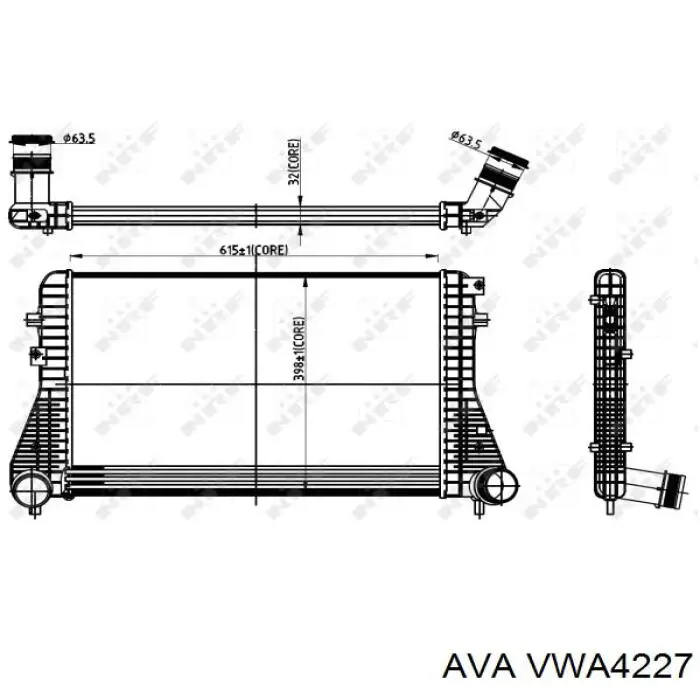 VWA4227 AVA Охладитель наддувочного воздуха