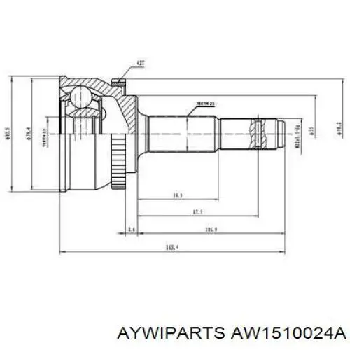 ШРУС наружный передний AW1510024A Aywiparts