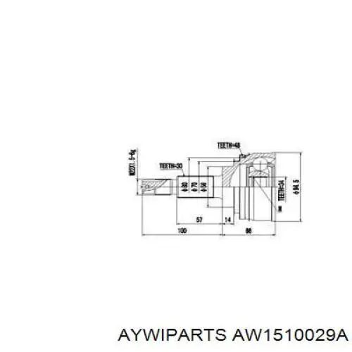 ШРУС наружный передний AW1510029A Aywiparts