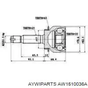 ШРУС наружный передний AW1510036A Aywiparts