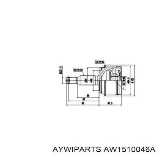 ШРУС наружный передний AW1510046A Aywiparts