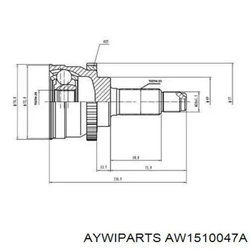 ШРУС наружный передний AW1510047A Aywiparts