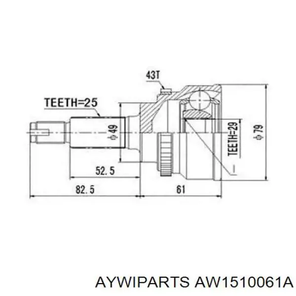 ШРУС наружный передний AW1510061A Aywiparts