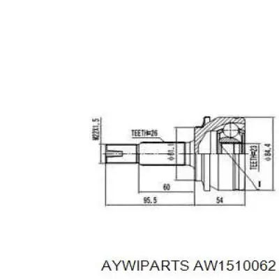 Пыльник ШРУСа наружный AW1510062 Aywiparts