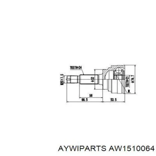 ШРУС наружный передний AW1510064 Aywiparts