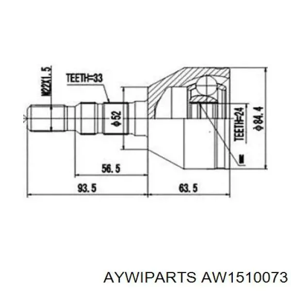 ШРУС наружный передний AW1510073 Aywiparts