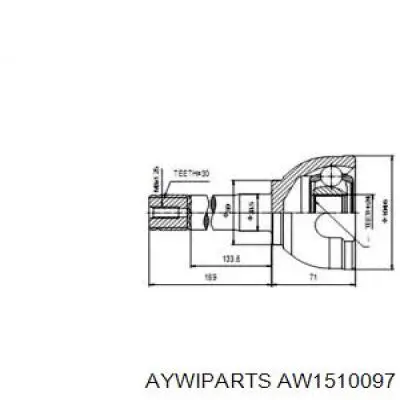 ШРУС наружный передний AW1510097 Aywiparts