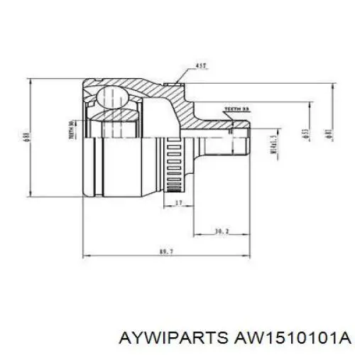 ШРУС наружный передний AW1510101A Aywiparts